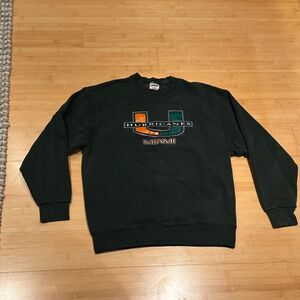 Fruit of the Loom Dark Green university of Miami Sweatshirt